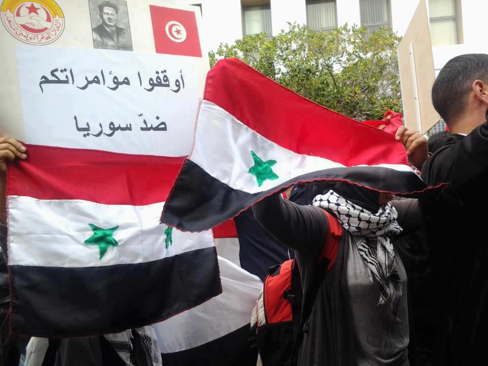 عمال تونس يتضامنون مع سوريا في عيد العمال 1 أيار 2013